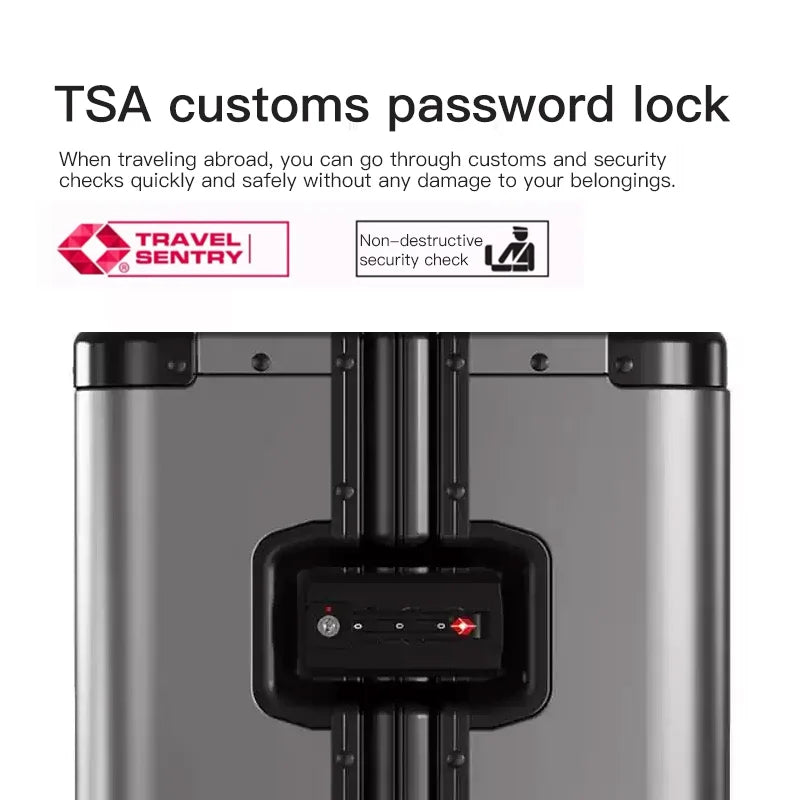 Valise tout en alliage d’aluminium et de magnésium – nouveau modèle 2025, bagage à main pour hommes et femmes, 20 et 24 pouces