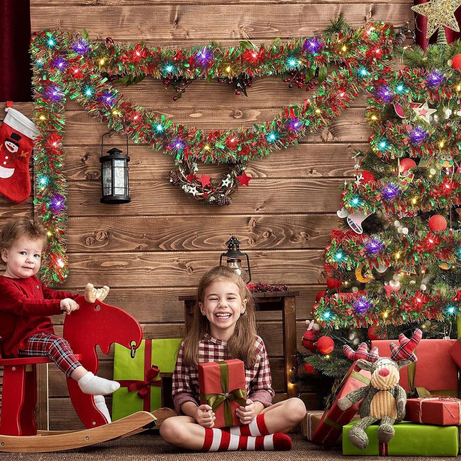 Bande lumineuse ruban de Noël 5/10M, guirlande colorée LED pour arbre, maison et décoration de fêtes