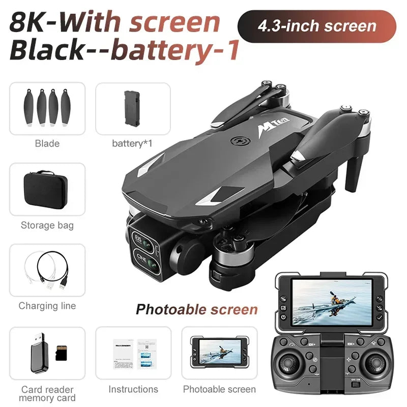 M10 Professional 4K 5G HD Drone Dual Camera Remote Control with Screen FPV Photography Brushless Foldable RC Quadcopter