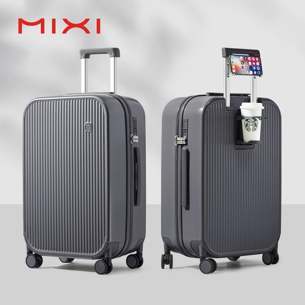 Valise Mixi avec support téléphone intégré – Bagage rigide PC, roulettes Spinner, cabine et soute