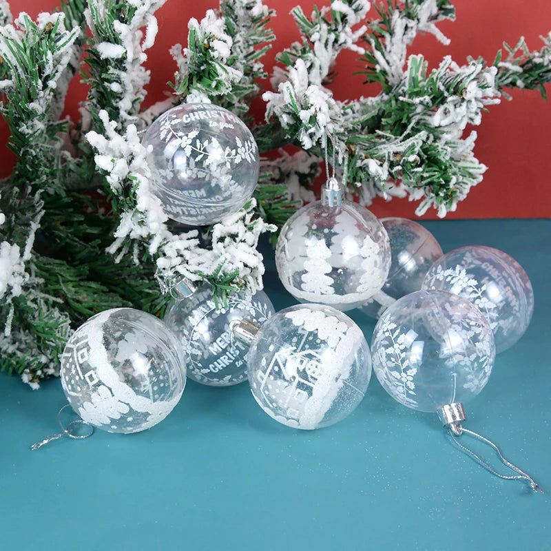 Boules de Noël, Ornements d'arbre de Noël transparents bleus, boule de Noël en plastique, décoration, 6 pièces, 6cm