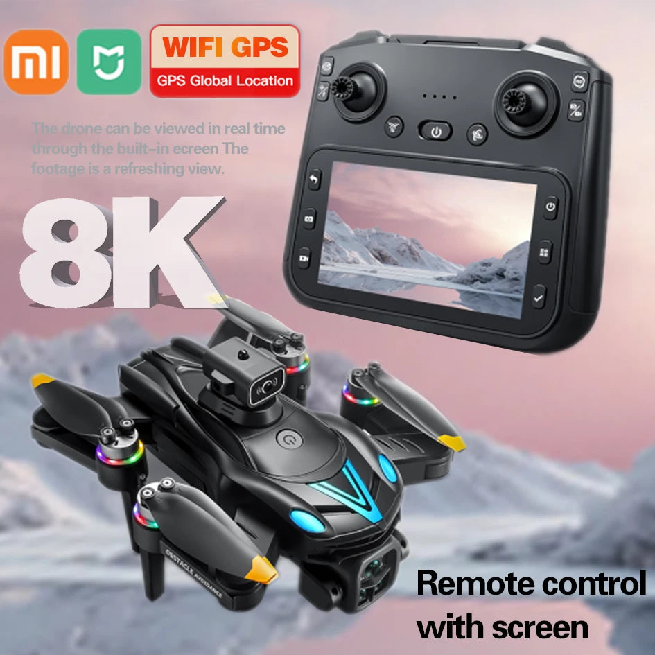 Drone Xiaomi MIJIA V188MAX – 8K Professionnel, Photographie Aérienne, Télécommande Écran 4,3", Quadcopter Pliable