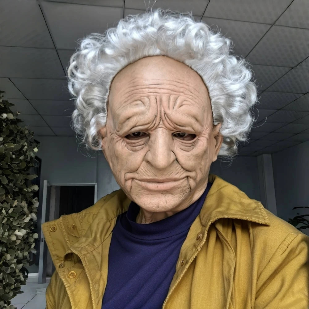 Masque d'halloween réaliste pour vieille femme, en Latex humain effrayant, froissé effrayant, Costume de Cosplay, accessoire de fête pour adultes
