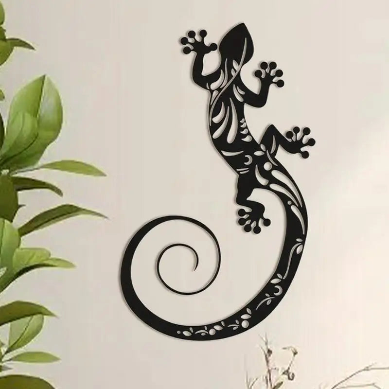 Gecko Lizard Wall Decor Metal Hanging Wall Sculpture Wall Art Outdoor Decor Garden Decor 