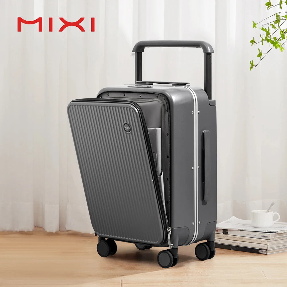 Valise Mixi M9277 – Bagage rigide à roulettes avec poche ordinateur, poignée large, coque PC et cadre aluminium, 20 et 24 pouces