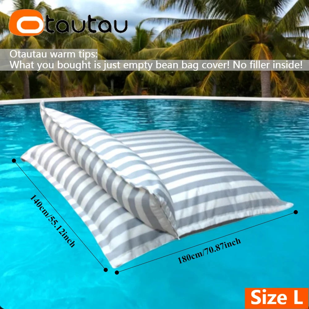 Pouf Flottant Géant – Housse Imperméable pour Piscine, Plage et Jardin (Sans Remplissage)