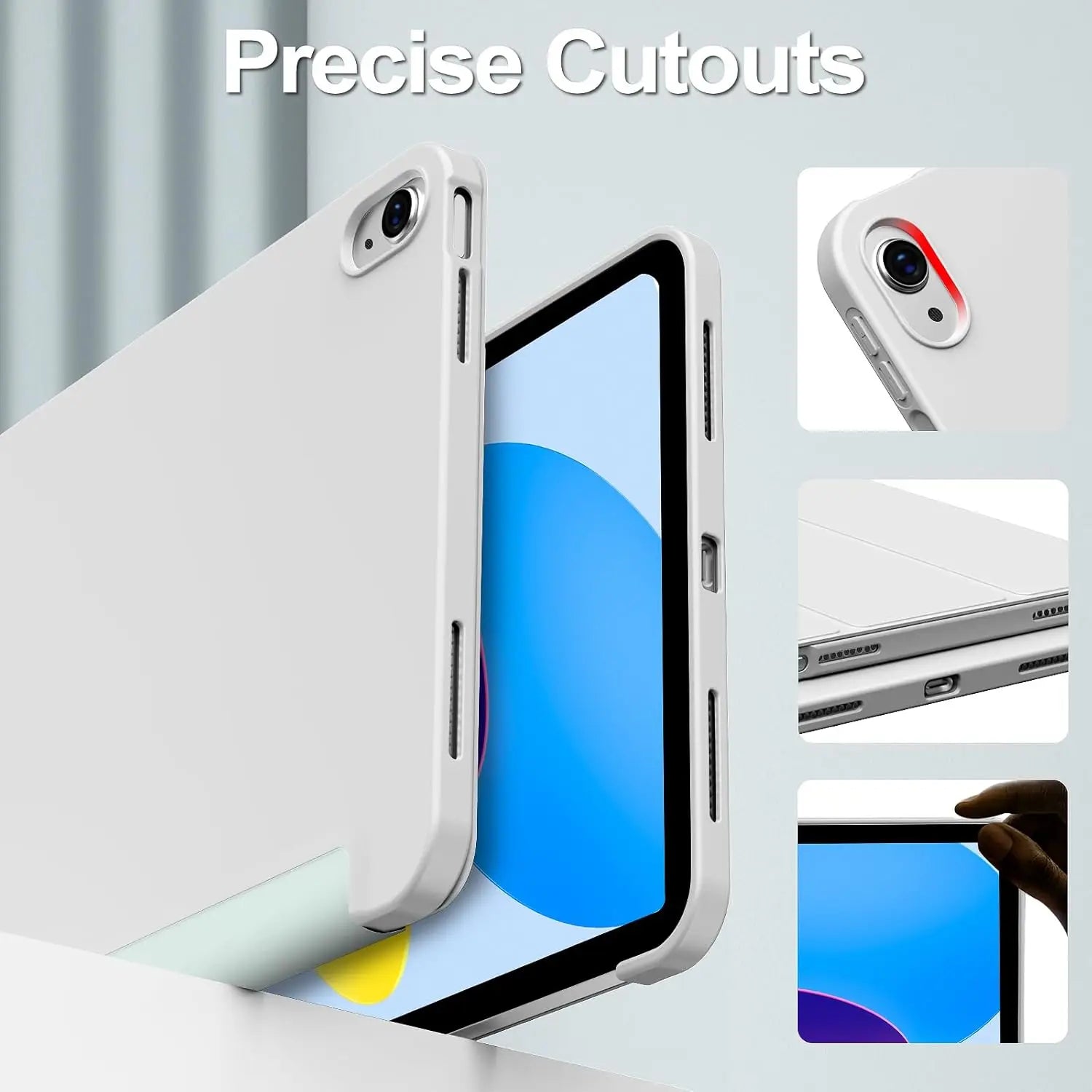 Étui à rabat pliable iPad 10e / 11e génération – Coque de protection cuir PU avec support magnétique