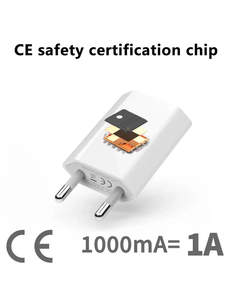 Chargeur Mural USB 5V l'autorisation EU AC pour iPhone 6, 7, 8 Plus, X, XR, 11, 12, 13, 14, 2-5 Pièces