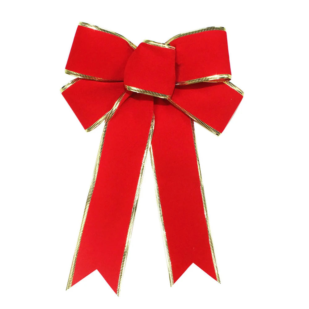 Nœuds de ruban de noël de 25cm, nœuds pour artisanat, décoration d'arbre de noël, nœuds artificiels en flanelle rouge avec fil de fer