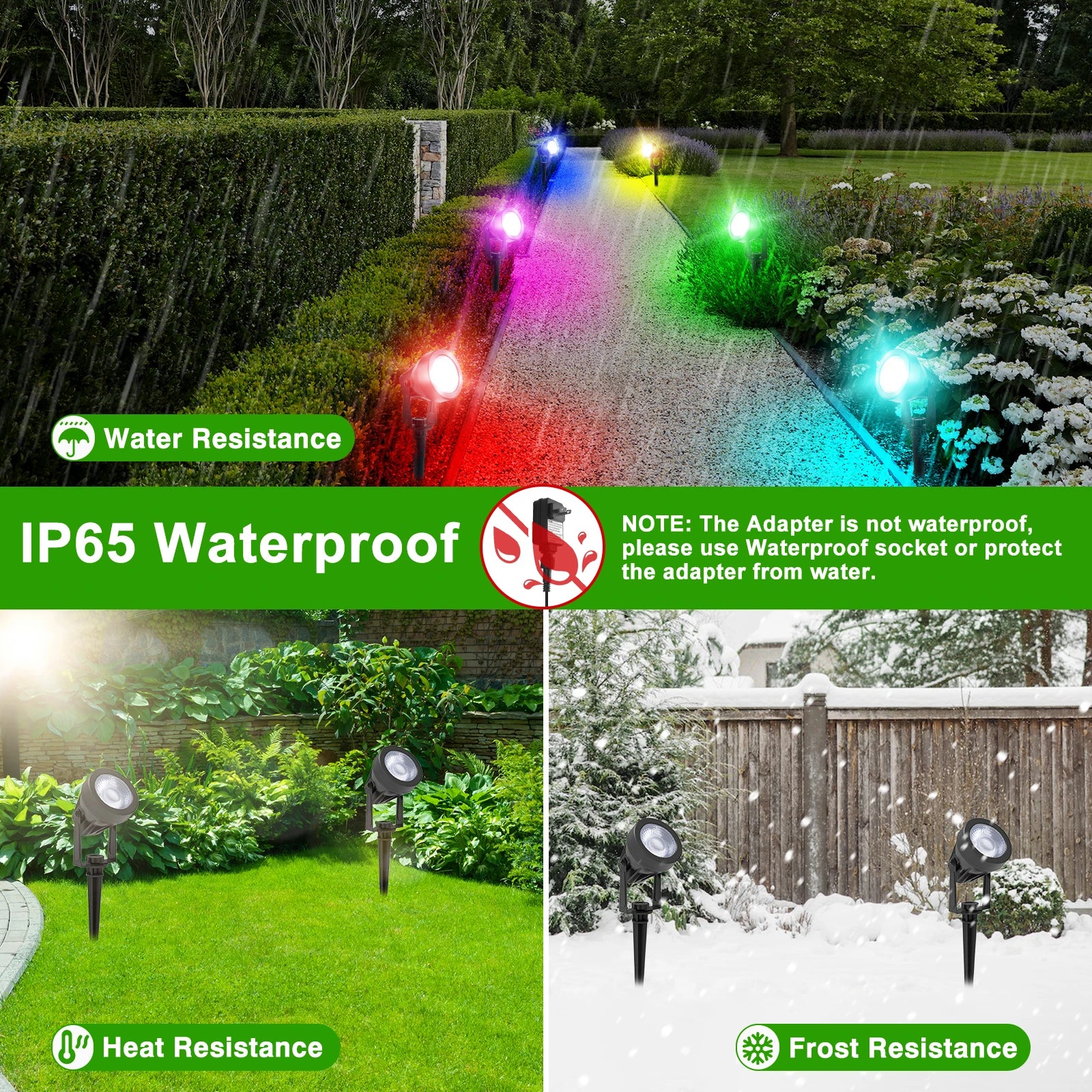 Niedervolt-wasserdichte LED-Lampe, Außenbeleuchtung, dekorative Landschaftsleuchte, ideal für Rasen oder Garten, RGB, 3000K