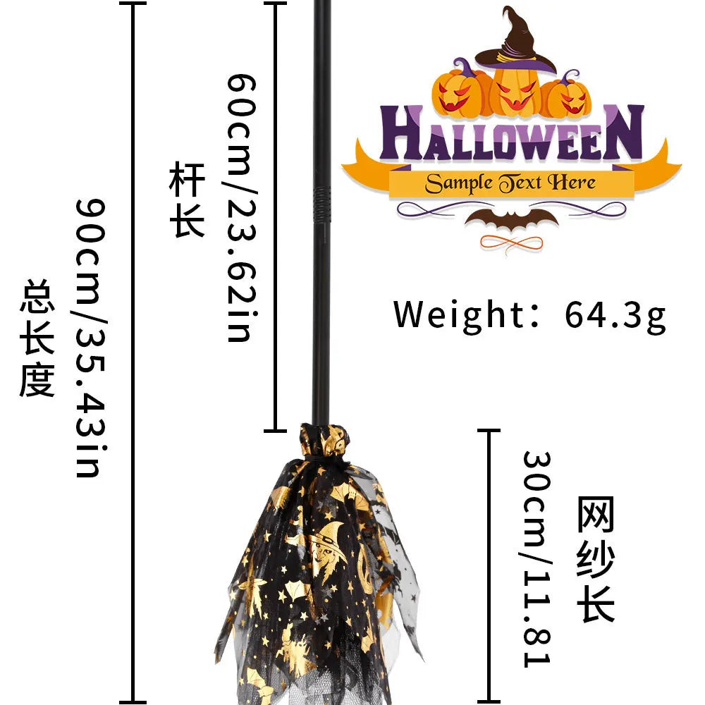 Décoration Balai de Sorcière pour Enfants – Accessoire Halloween, Photo