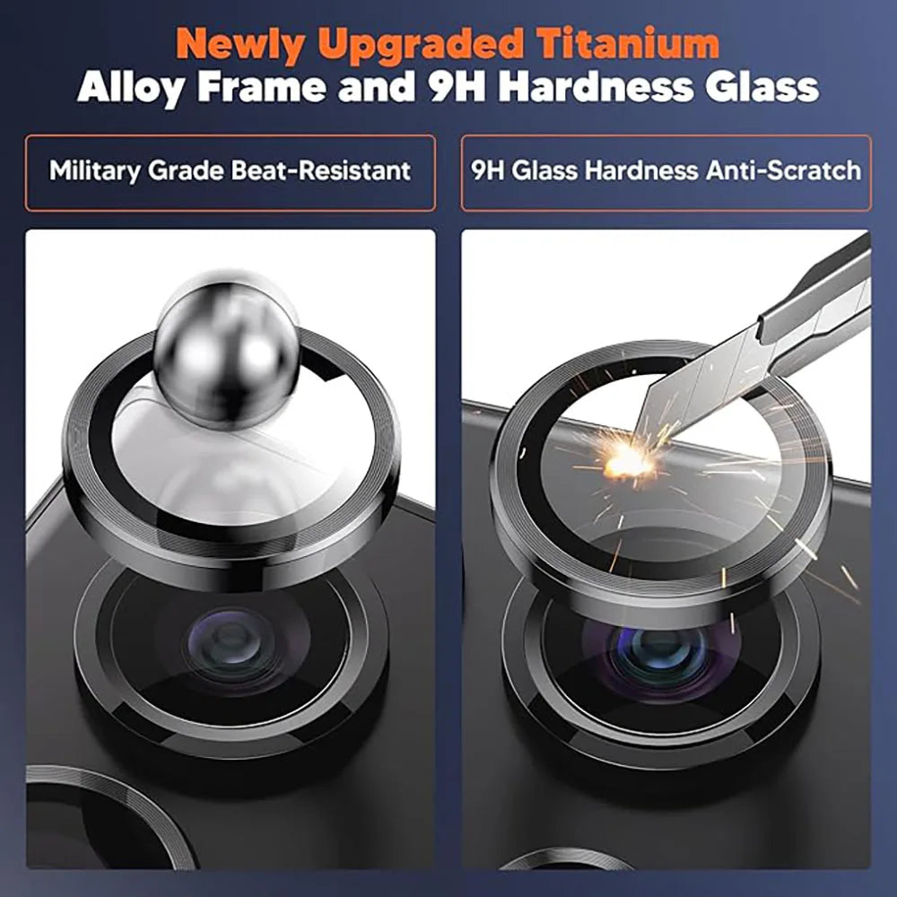 Anneau d’objectif en métal + verre de protection pour Samsung Galaxy – Style diamant