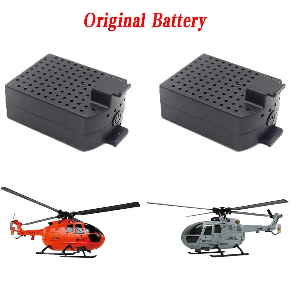Batterie LiPo 7.4V 350mAh pour batterie d'hélicoptère RC ERA C186 PRO RC, batterie originale pour C186 BO105 RC, accessoires de rechange pour avion