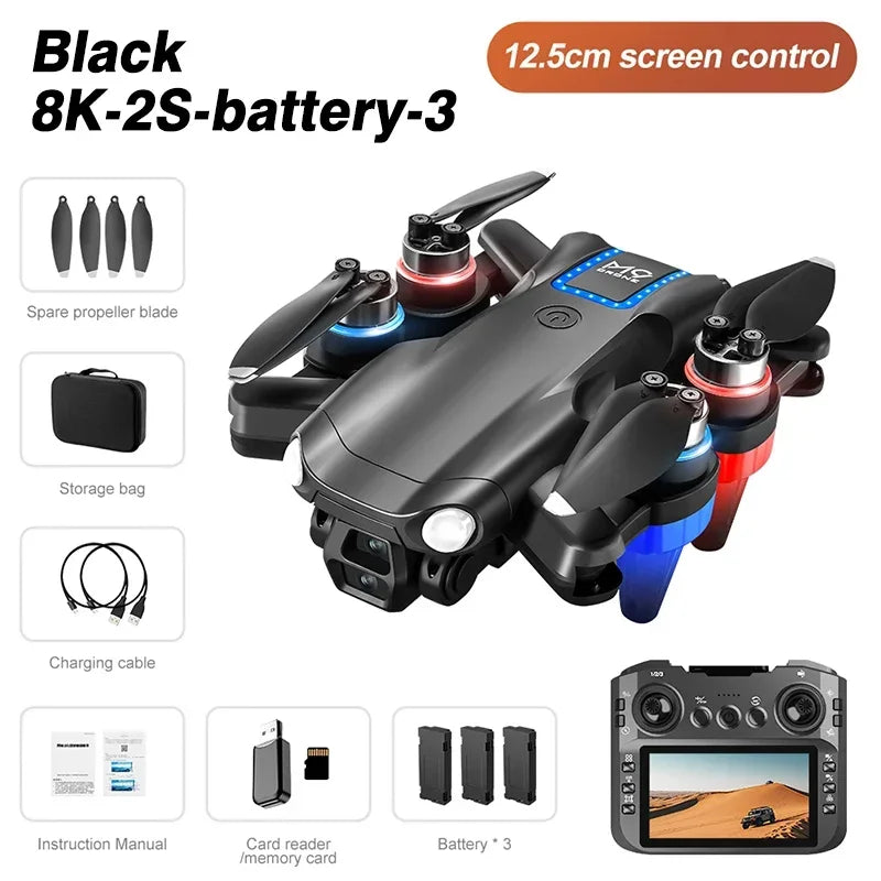 Drone M9 4K – Double caméra 8K, écran intégré, moteur sans balais, portée 3 km