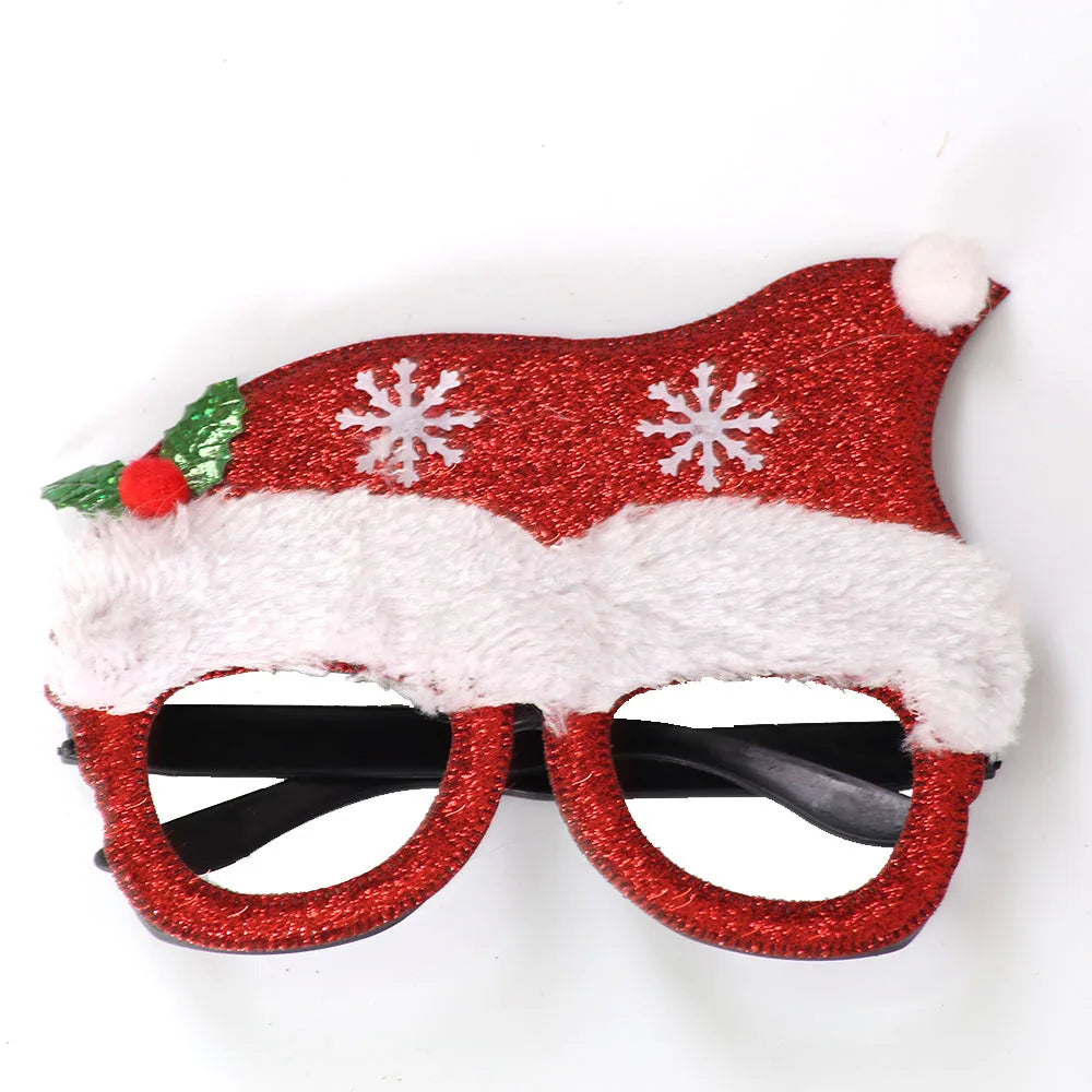 ACCESSOIRE CRAZY PARTY Décorations de Noël, lunettes de Noël pour enfants, ornements de Noël 2024, père Noël, bonhomme de neige, bois, montures de lunettes
