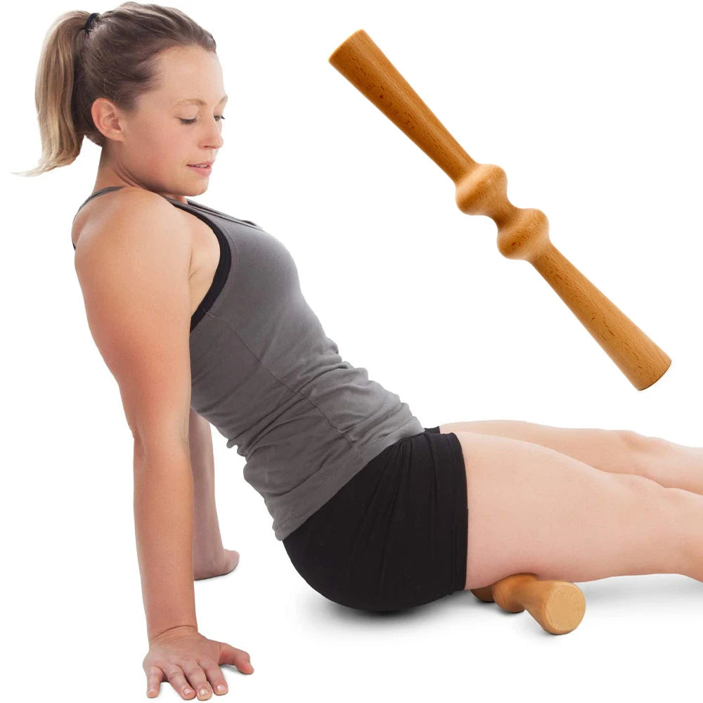 Wooden Back Roller for Body, Spine Stretcher, Cracker for Back and Muscle Recovery, Manual Back Massager 