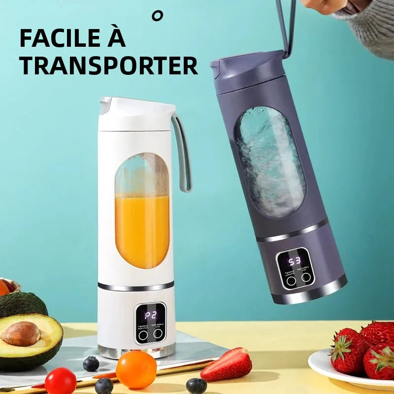 Presse-fruits Portable 450ml – 10 Lames, 3 Vitesses, Rechargeable USB, Smoothies & Glace