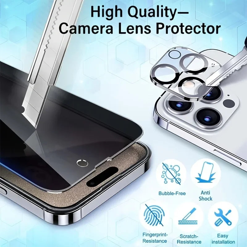 Film en verre trempé pour iPhone – Protection écran et lentille