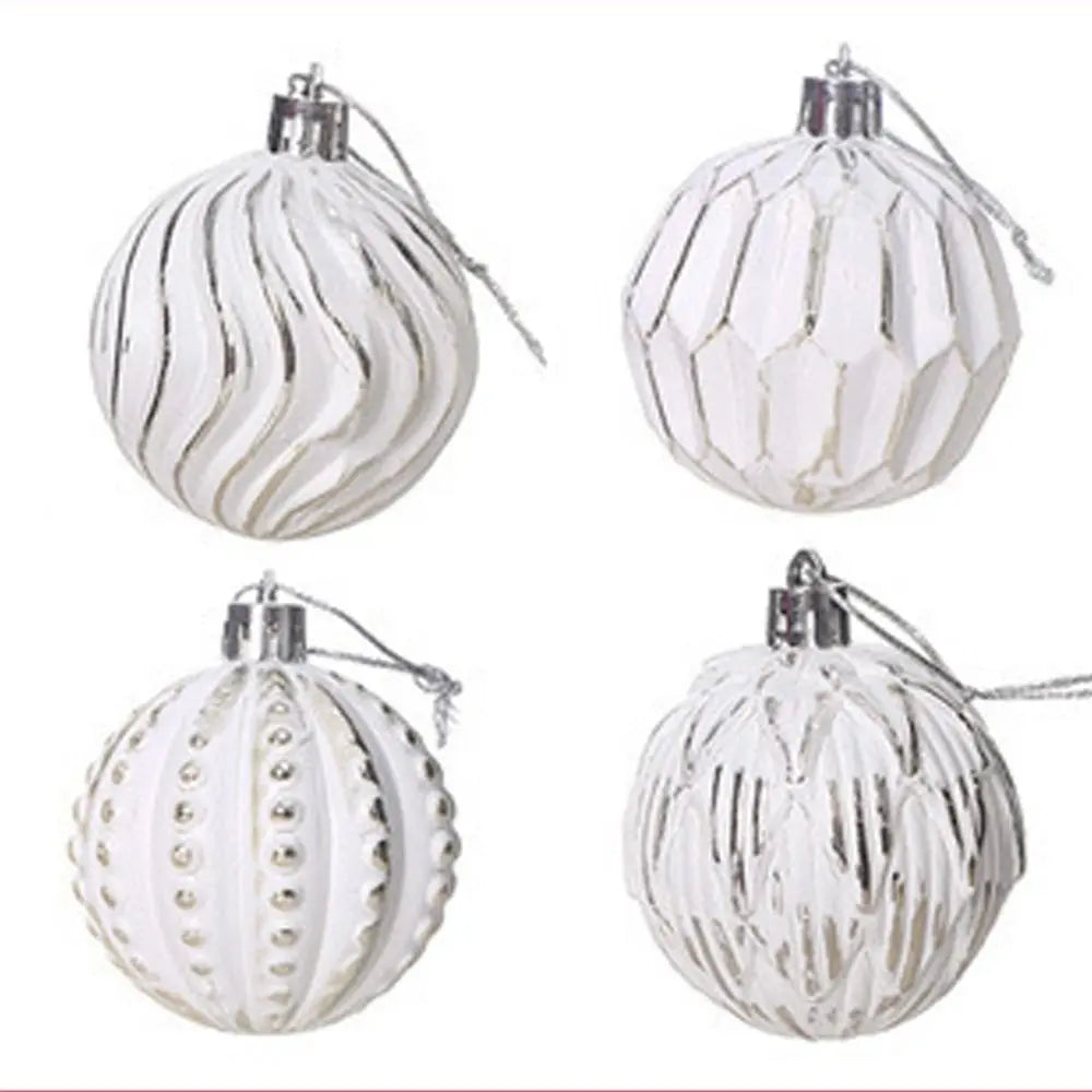 Galvanized Plastic Painted Christmas Balls Set, Christmas Tree Decor, 6cm, 16 Pieces