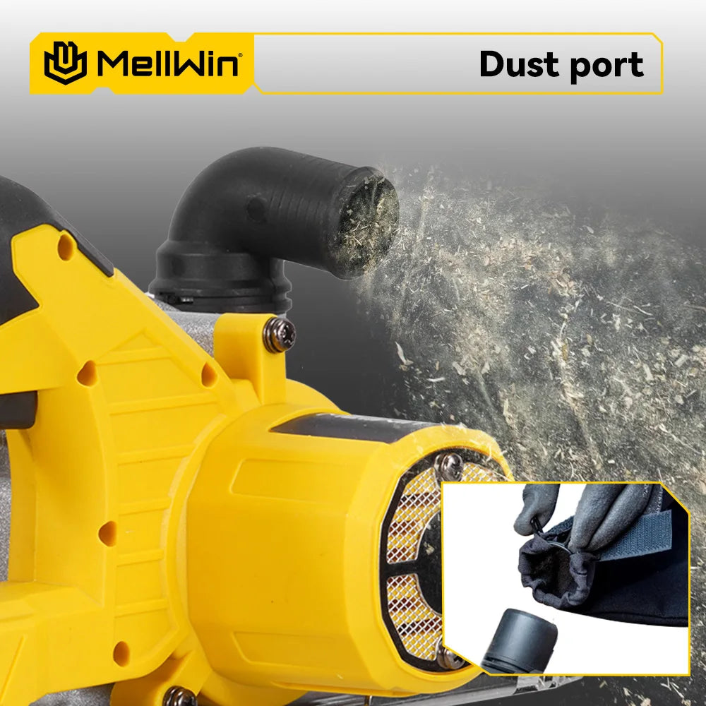 Scie circulaire électrique sans balais MELLWIN 6 pouces (150 mm) – scie portative sans fil pour bois et matériaux divers, compatible batterie Makita 18 V / 21 V