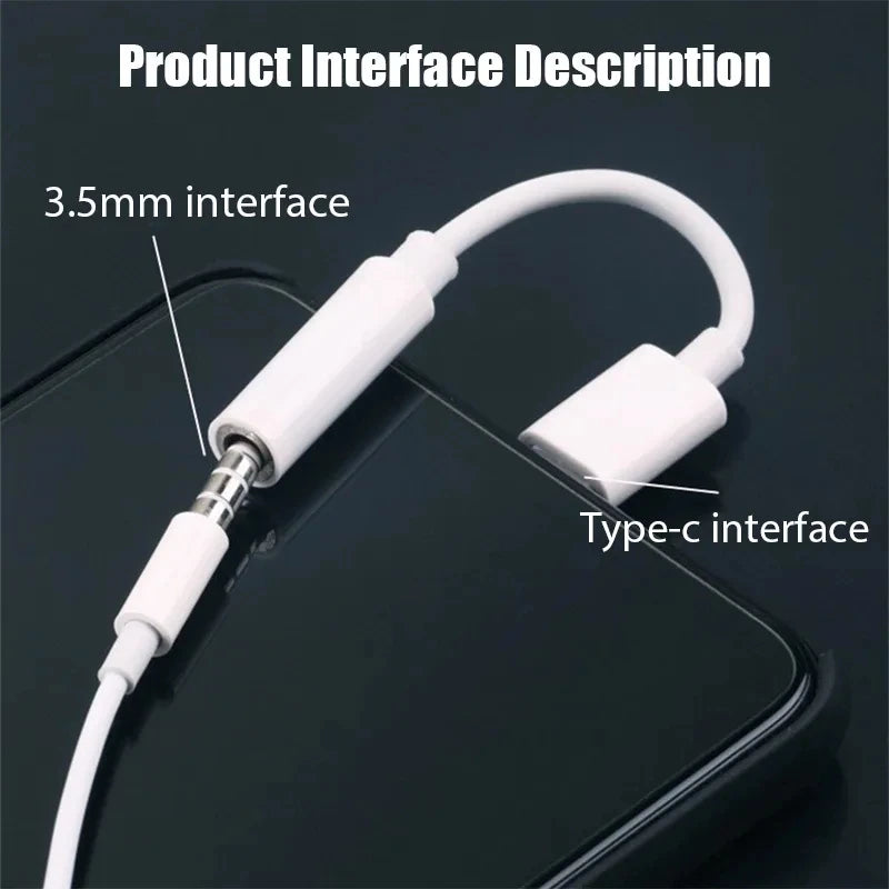 Adaptateur d’écouteurs USB Type-C vers Jack 3,5 mm pour iPhone 15 / 15 Pro Max, Samsung Galaxy, Huawei, Xiaomi