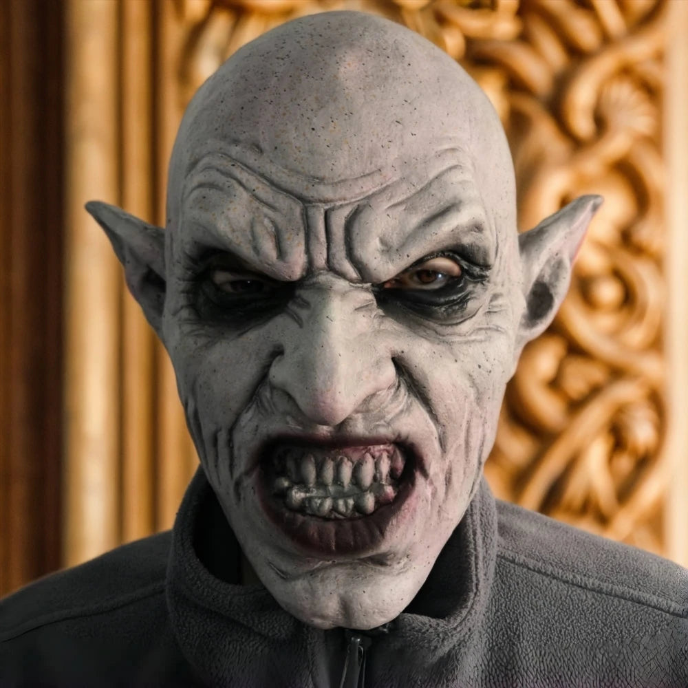 Le masque Nosferatu masque de Vampire gris Halloween dents de Vampire masque en Latex adulte taille unique masque de Costume en Latex