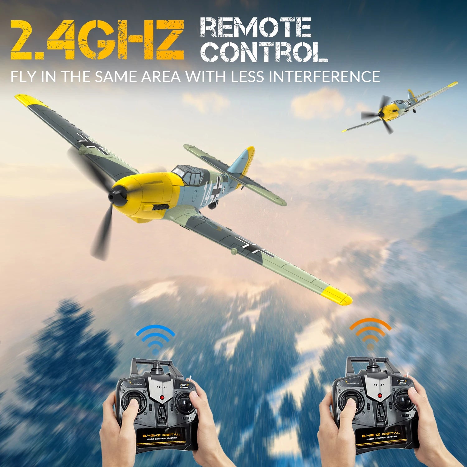 Avion télécommandé BF109 2.4GHz 4CH 400mm envergure One Key u-turn avion télécommandé RC Warbird cadeaux jouets 761-11