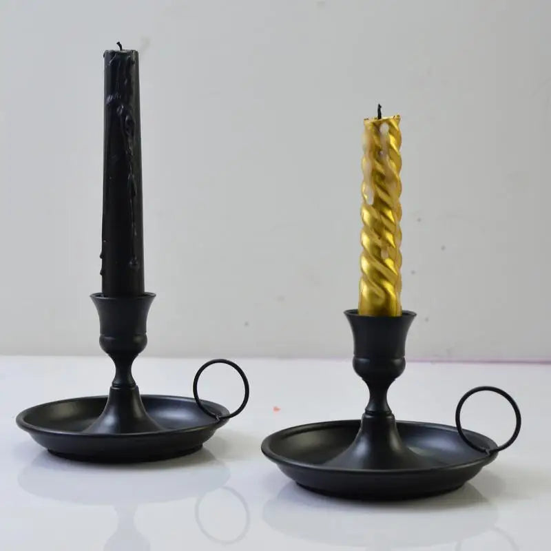 European style black painted iron candle holder, metal candle holder, decoration candle holder 