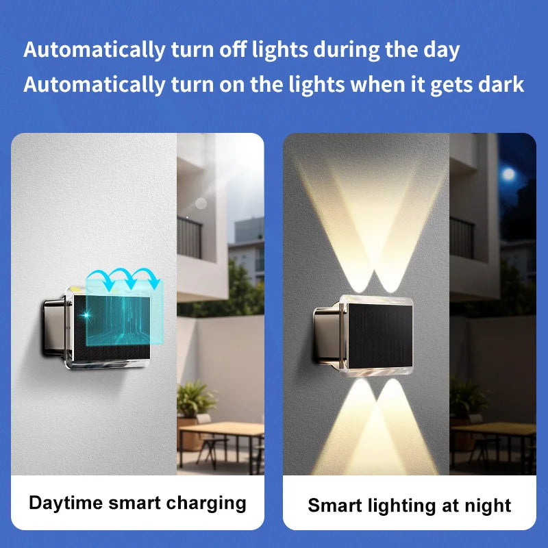 Solarleuchten für Zäune mit 4 LEDs – Up/Down-Beleuchtung