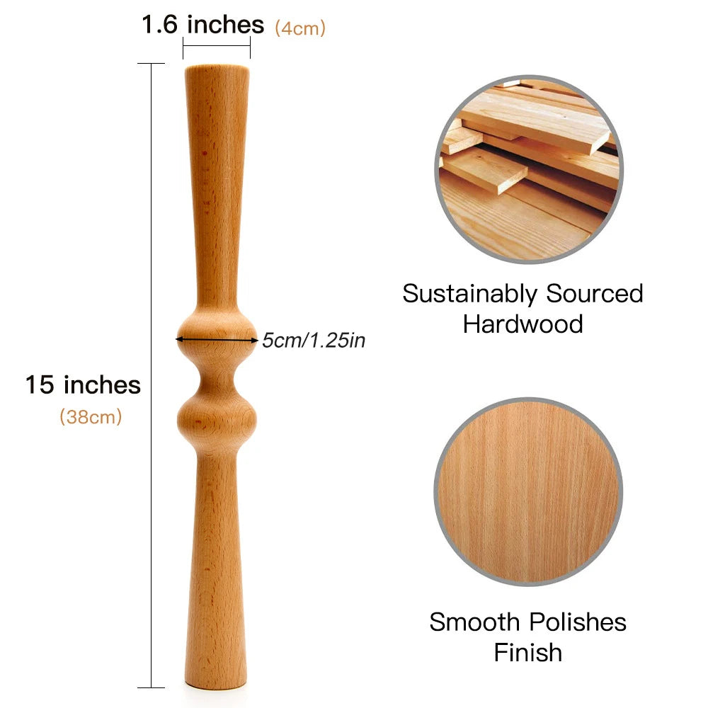 Wooden Back Roller for Body, Spine Stretcher, Cracker for Back and Muscle Recovery, Manual Back Massager 