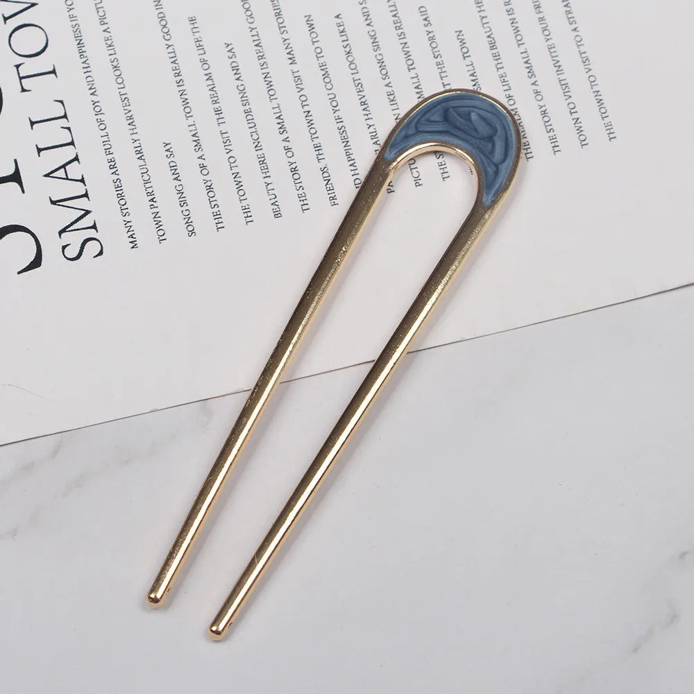 Women Metal U-shaped Hairpin U-shaped Hair Fork French Hairpin Simple Hair Accessories