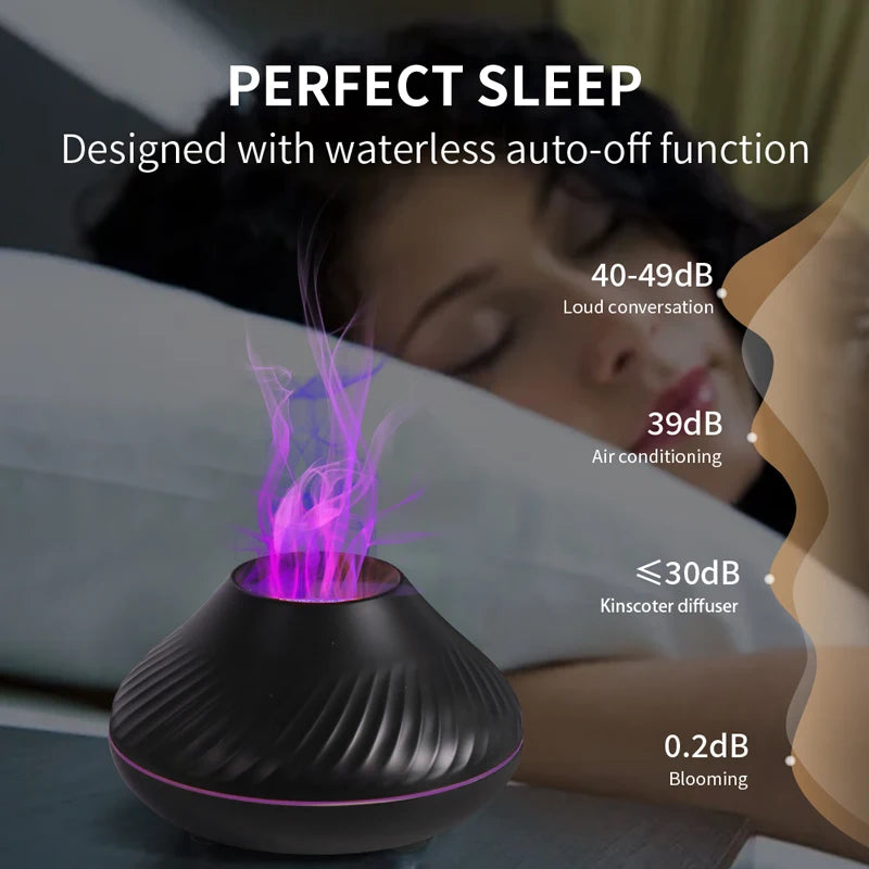 Diffuseur d'arômes constants KINSCOTER, lampe à huiles essentielles, humidificateur d'air portable USB, veilleuse à flamme, 130ml