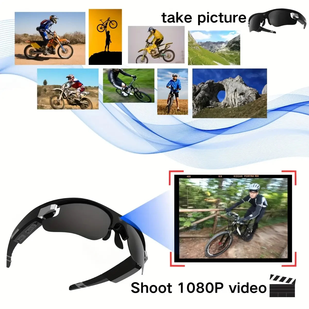 Lunettes de Soleil Intelligentes VG32 – Caméra FPV 1080P POV pour Cyclisme et Vlogging