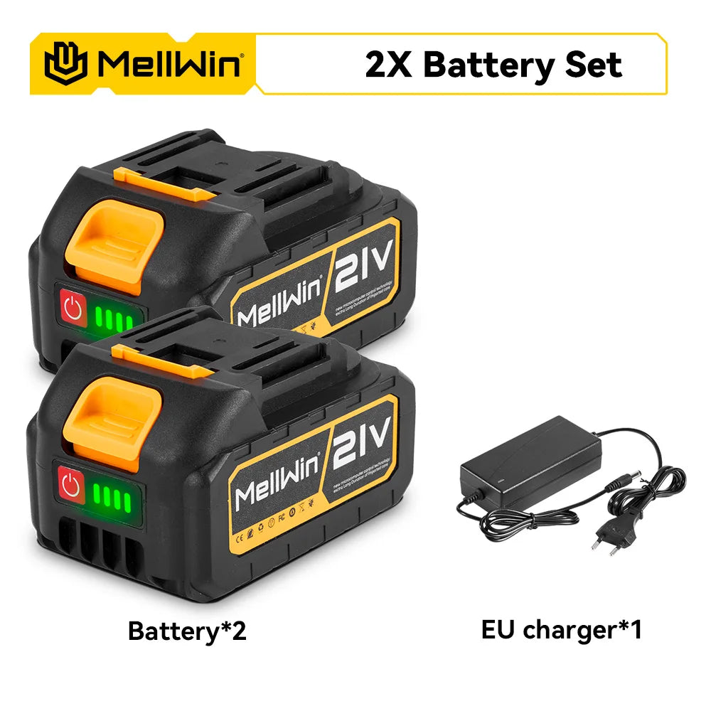 Batterie au lithium rechargeable 15 000 mAh MELLWIN – 18 V–21 V avec indicateur de capacité
