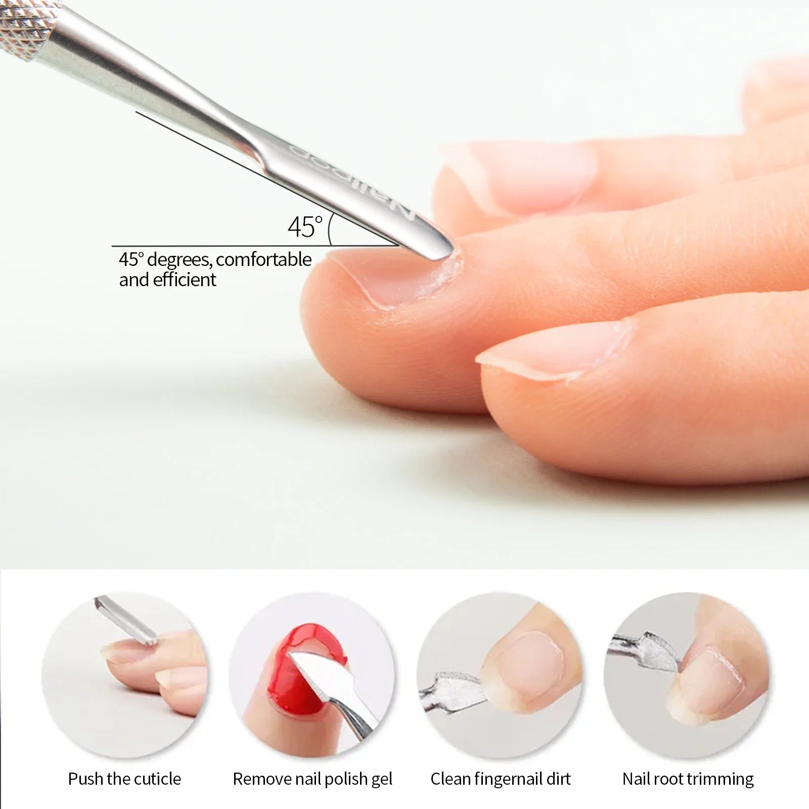 Pince et Poussoir à Cuticules Nailpop Inox – Outil Manucure Professionnel