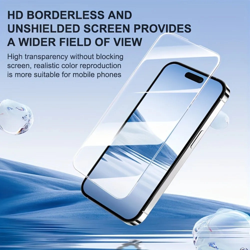 Film de protection d’écran en verre trempé – Anti-rayures, Anti-éclats – iPhone 11 à iPhone 16 Pro Max