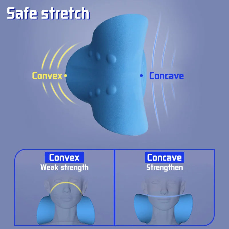 Chiropractic Traction Pillow, Neck Extenders, Neck and Shoulder Relaxation is used to relieve pain from TMJ and cervical diastolic devices