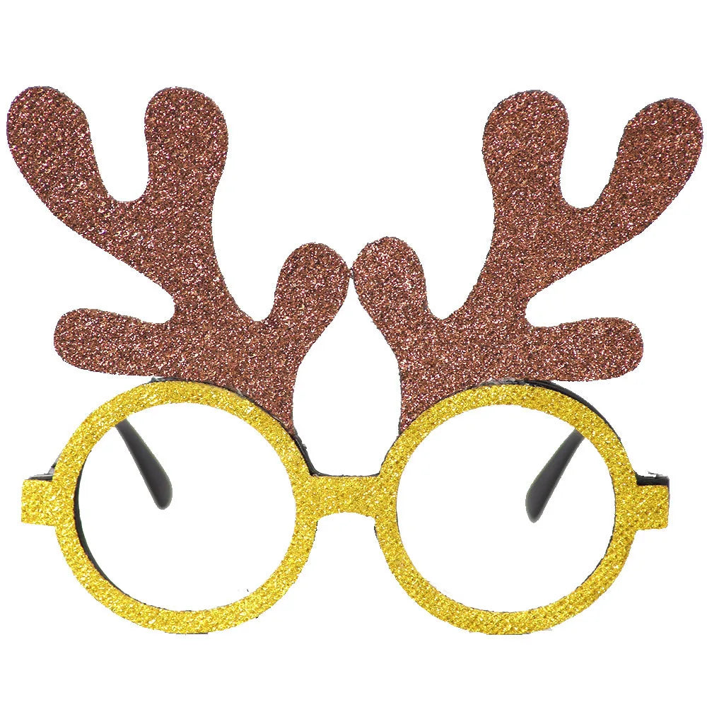 ACCESSOIRE CRAZY PARTY Décorations de Noël, lunettes de Noël pour enfants, ornements de Noël 2024, père Noël, bonhomme de neige, bois, montures de lunettes