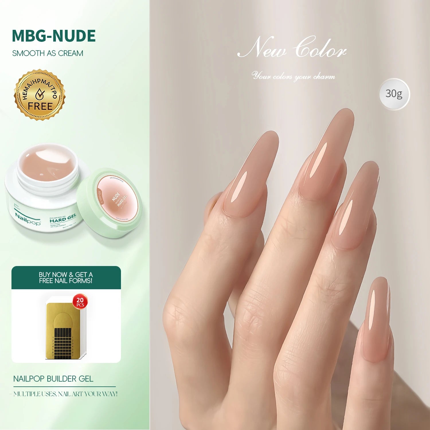 Gel de Construction UV/LED - Builder Gel Nailpop Milky Smooth 30 g ou 100 g