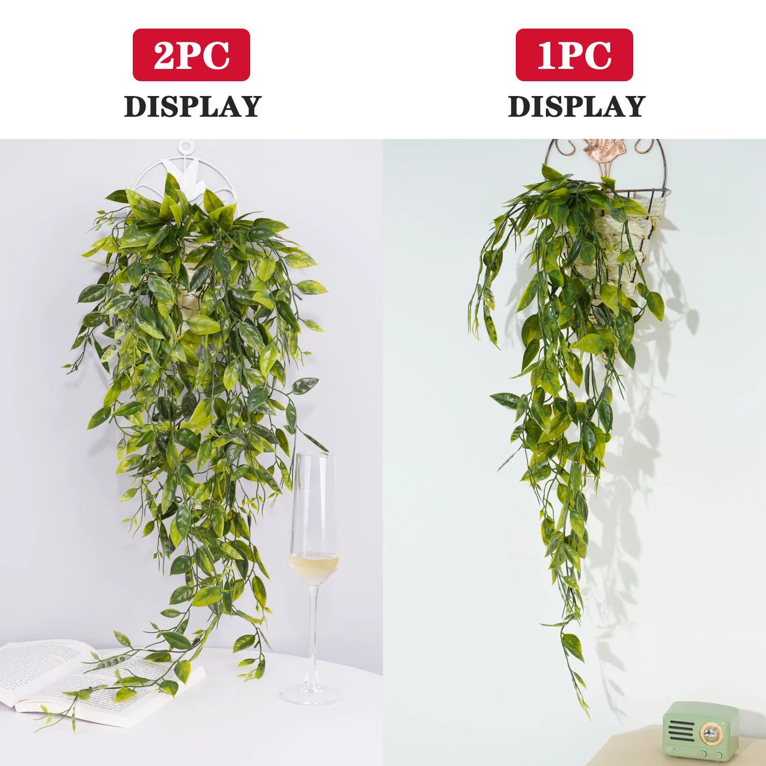 Artificial Green Plants Without Pot, Vine Plants, Fake Green Plant, Home Accessories, Garden Decoration, Indoor/Outdoor.