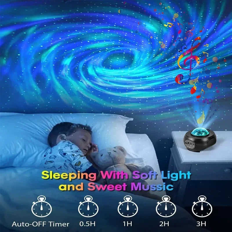 Galaxy-Projektor mit Bluetooth-Lautsprecher, Smart Star LED-Nachtlichter, Nebula-Tischlampe, KTV-Party, Bühnenlicht, Spielzimmer, Schlafzimmer-Dekor