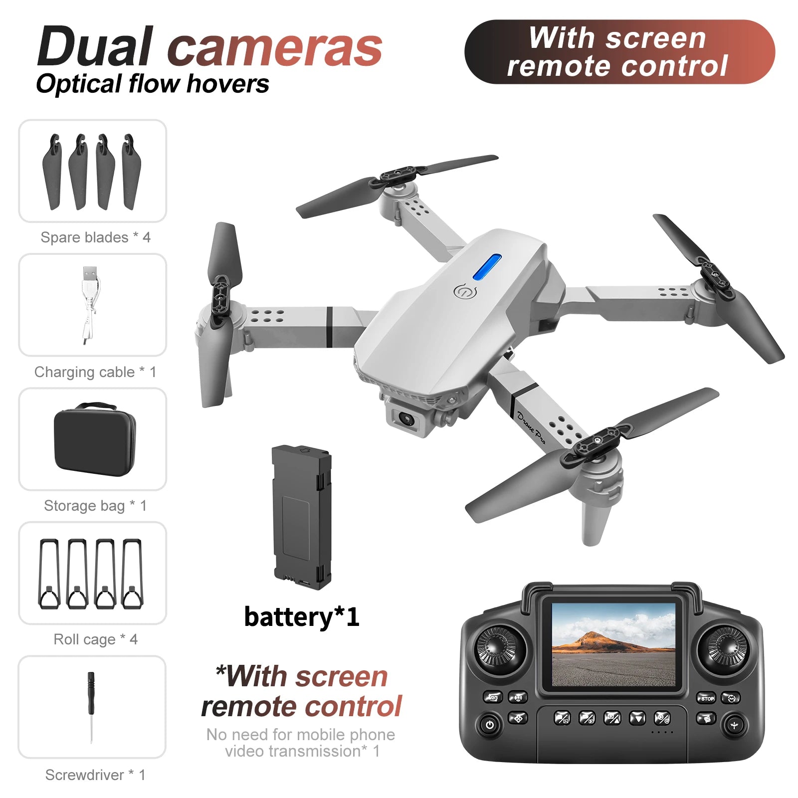 Drohne E88/E99 2025 Verbessert – Dual 4K HD Kamera