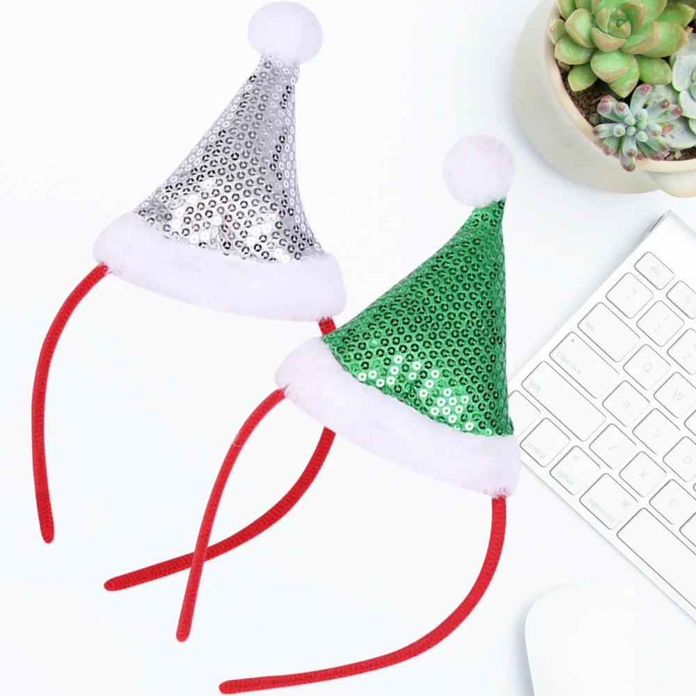 Serre-tête décoratif de Noël, or, argent, rouge