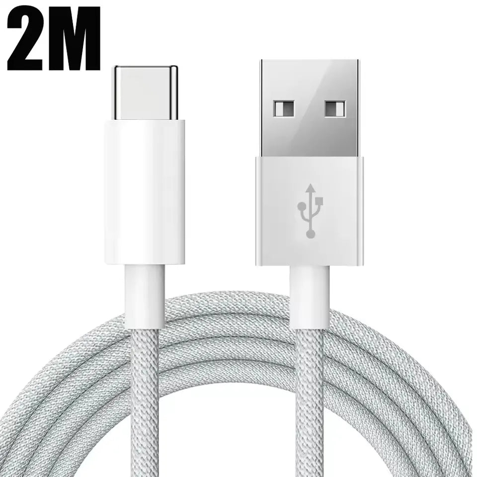 Câble USB-A vers USB-C tressé nylon – Charge rapide 22,5 W – Compatible Apple CarPlay iPhone 15 / 16 Pro / Pro Max / Plus