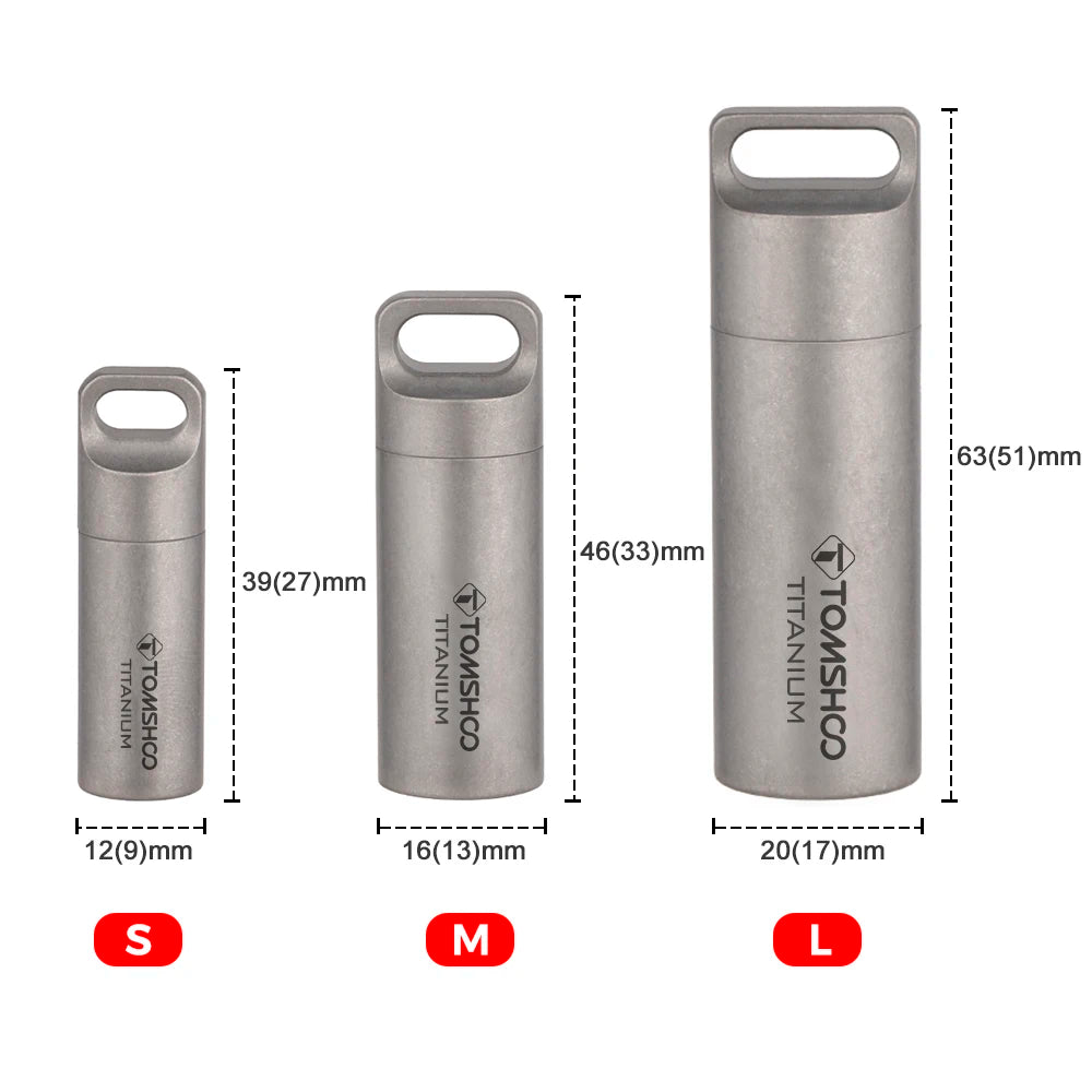 Mini boîte à pilules étanche en titane Tomshoo, Pilulier EDC (Evry Day Carry), boîte à pilules écologique pour la maison et l'extérieu