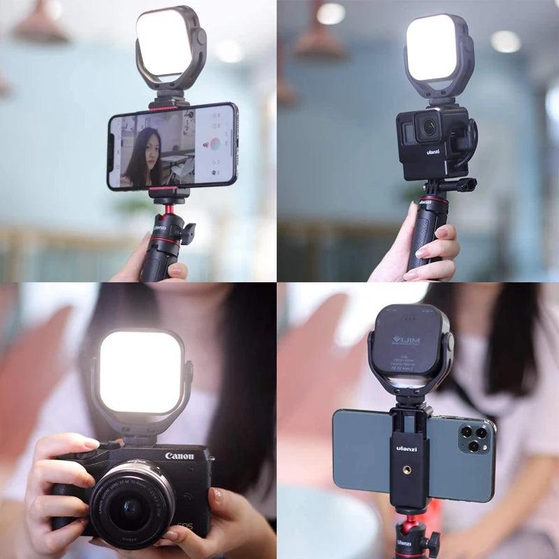 Lampe vidéo LED Portable et réglable, avec support de montage rotatif à 360 degrés, rechargeable, DSLR SLR, VL66