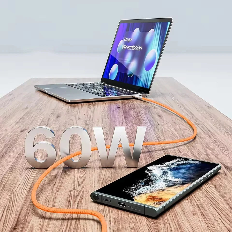 Câble de chargeur rapide USB-C d'origine pour iPhone Air 17 16 15 Pro Max PD 60W pour Samsung type-c tissage boîte de ligne de données de charge