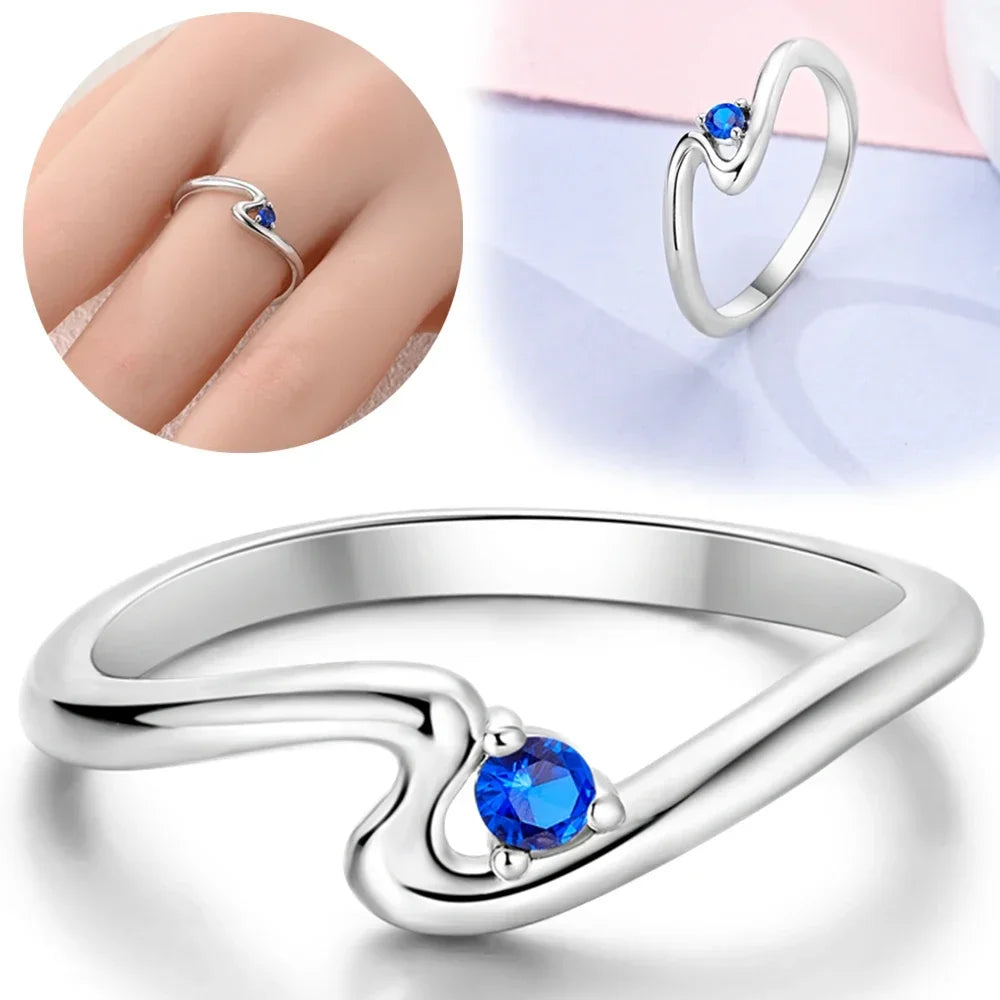 Colorful Zircon Sun Moon Star Stackable Rings for Women.