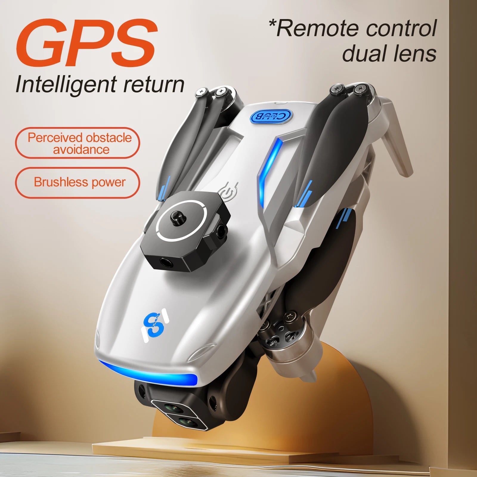 Drone GPS professionnel S33 – 5G, 8K HD, double caméra, évitement d’obstacles, jouet RC pour adolescents et adultes