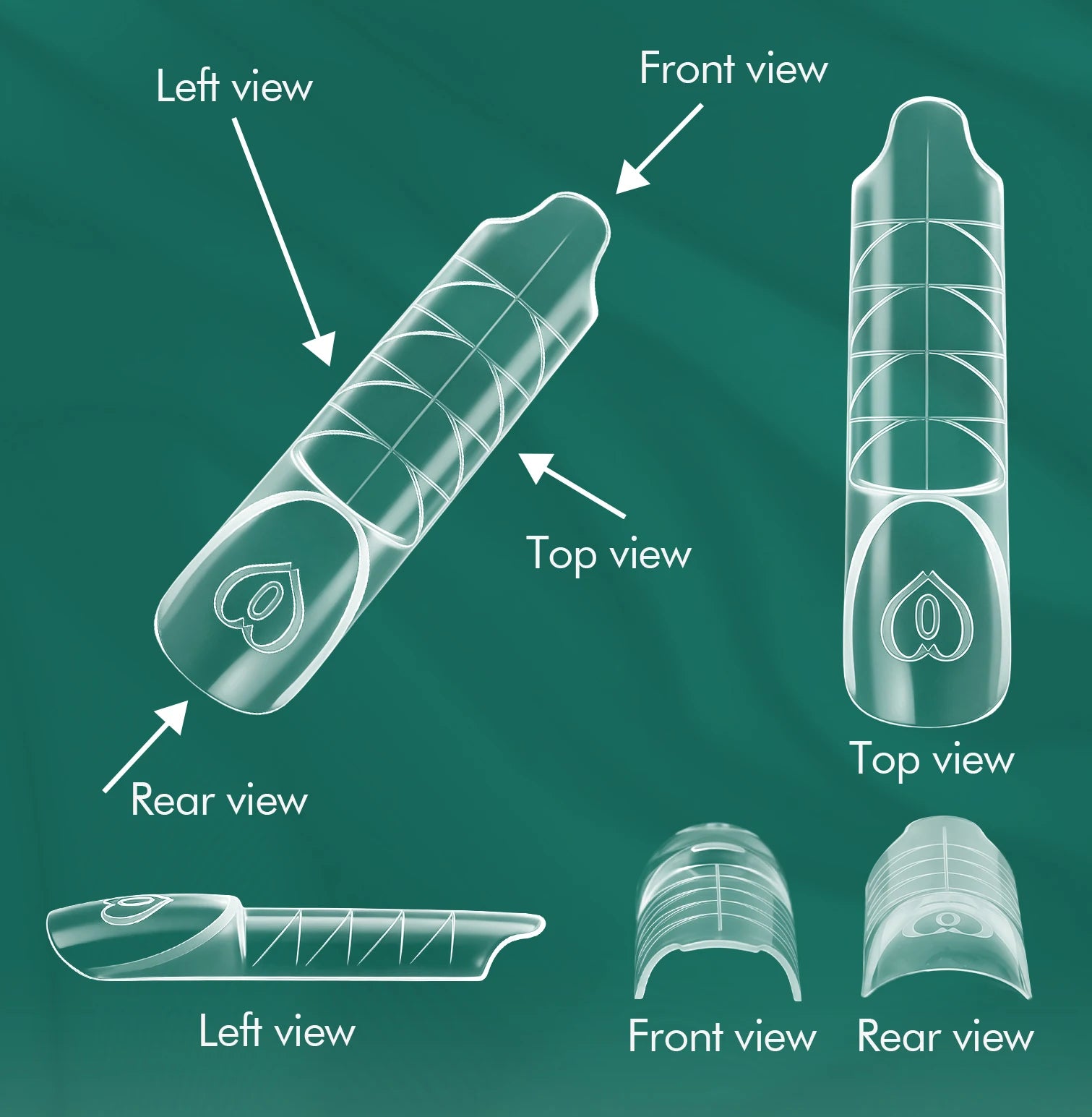 Moules à Ongles Réutilisables pour Nail Art - Nailpop Space French Dual Forms – 15 Tailles, Gel et Extensions, 30/60/75/150 pièces